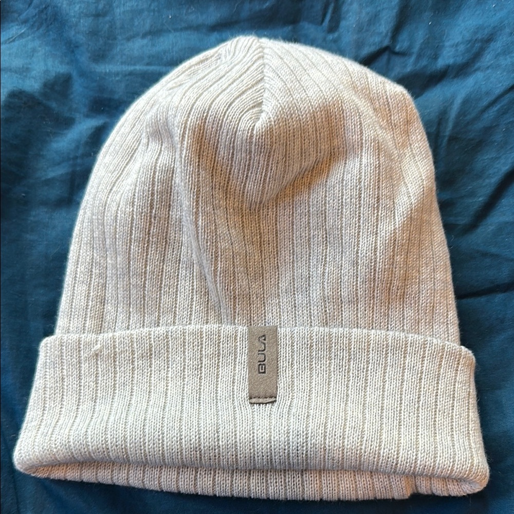 Light gray Knit Hat Classic Folded Cuff Accessory